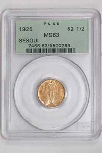 1926 $2.5 GOLD SESQUICENTENNIAL COMMEMORATIVE PCGS MS63 OGH - VERY PQ! - Picture 1 of 2
