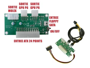 Adaptateur d'alimentation ATX GPU P6 MOLEX - Pour Bitcoin Mining - Picture 1 of 2