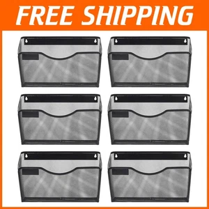 Organizzatore di file da parete in rete con pannello etichette - Nero - Foto 1 di 8