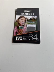 Carte micro SDXC UHS-1 Samsung EVO Select, 64 Go, neuve - Photo 1 sur 3