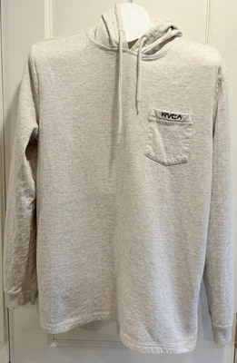 RVCA Hoodie Men’s Heather Gray Pullover  Heather Streetwear Skate Surf - Image 1 of 4