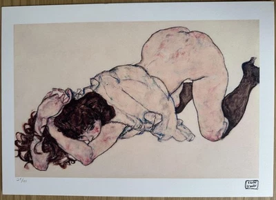 Egon Schiele "Reclining Woman" Lithografie Limitierte Auflage Signiert & Numm - Bild 1 von 4
