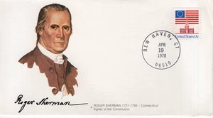 ROGER SHERMAN - SIGNER OF CONSTITUTION,   NEW HAVEN, CT  1978  FDC20048 - Picture 1 of 1