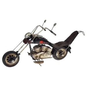 Großes schwarzes Blechmotorrad mit Flamme Modell Motorrad Chopper Deko - Bild 1 von 5