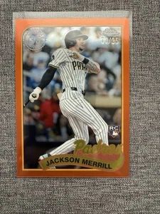 Jackson Merrill 2024 Topps Chrome Update 1989 Orange Rookie Refractor #/25 - Imagen 1 de 2