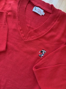 Vintage Mickey Mouse Embroidered Sweater Golfing Mickey Disney Fashions XL - Picture 1 of 8