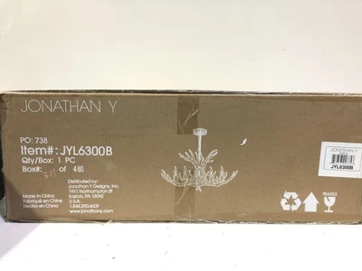 Jonathan JYL6300B Eldora 30 in. Adjustable Resin Antler 5-Light White Chandelier - Image 1 of 3