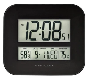 Black Large Digital Wall Clock, 11"x9" Display for Home & Office - Modern Sty... - Picture 1 of 1