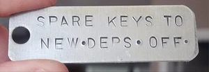 RARE VINTAGE THOMASTON MAINE STATE PRISON JAIL GUARD SPARE DEPS. KEY TAG - Picture 1 of 2