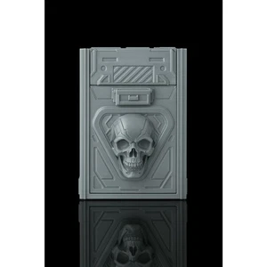 Core Decay Deck Box, futuristic skull sci-fi design, dice tray - Picture 1 of 10