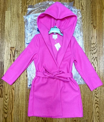 TOTALMENTE NUEVO Abrigo Gianni Bini GB Rosa Fucsia Cinturón Envolvente Para Mujer Talla Mediana (M) Foto 1 de 4