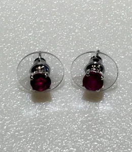 NWT NIASSA RUBY STUD EARRINGS IN 925 STERLING SILVER - Picture 1 of 4