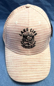 New w/Tags Lake Life - Lake Of The Ozarks Pink/White Striped Adjustable Hat - Picture 1 of 14