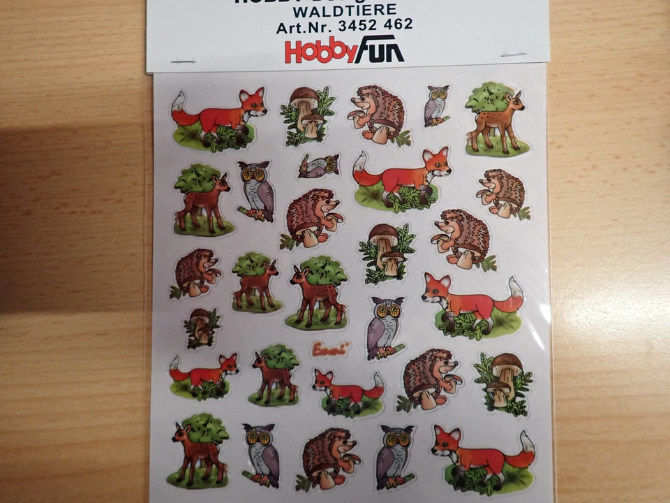 Design Sticker - Waldtiere - Fuchs - Igel - Eule - Reh  - Bild 1 von 1