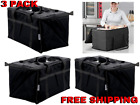 3 PACK Insulated BLACK Catering Delivery Chafing Dish Food Full Pan Carrier Bag
