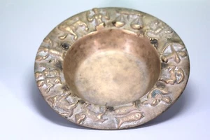Bronze Schale mit Sternzeichen Reliefen antiker Art Deco Stil Ø ca 15,5 cm 683 g - Bild 1 von 6