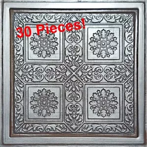 Sistema Griglia Pop In, 24"" x 24"", Piastrelle Soffitto PVC, ANCARA Argento Marrone, 30 Pezzi - Foto 1 di 4