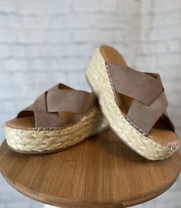 Splendid Luisa Platform Wedge Sandal Woman’s Size 8.5 Tan Taupe Summer Shoes