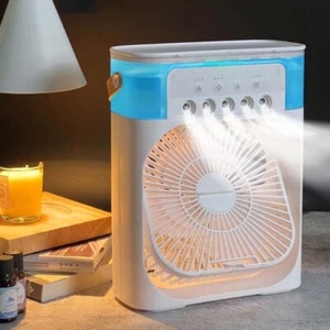 3 In 1 Portable Air Conditioner Fan LED Night Light Portable Humidifier Air - Picture 1 of 2
