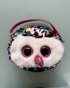 TY Beanie Babys Boos Flippables Owen die Eule 9" Mode Pailletten Handtasche für Kinder - Bild 1 von 4