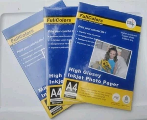 FULL COLORS A4 High Glossy Photo Inkjet Paper  240g/m -20 Sheets - Picture 1 of 13