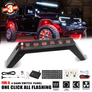 Fit 2018-2023 Jeep Wrangler JL Gladiator JT Grab Handle 6 Gang Switch Panel 12V - Picture 1 of 11