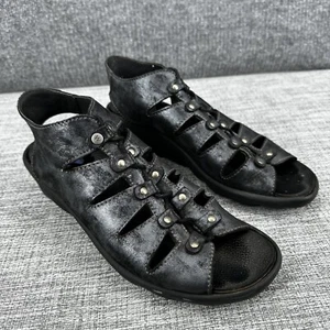 Wolky Arena Comfortable Wedge Sandals Womens Sz 41 US 10 Black Metallic Nubuck - Picture 1 of 14