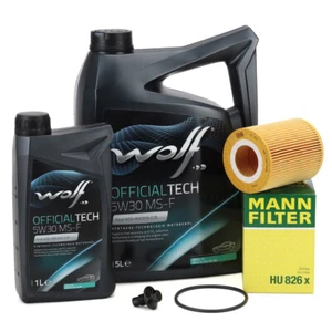 6L WOLF OFFICIALTECH 5W30 MS-F + MANN Ölfilter für LAND ROVER RANGE ROVER 4 SDV6 - Bild 1 von 5