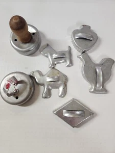 7 cortadores de galletas de aluminio vintage - Imagen 1 de 6