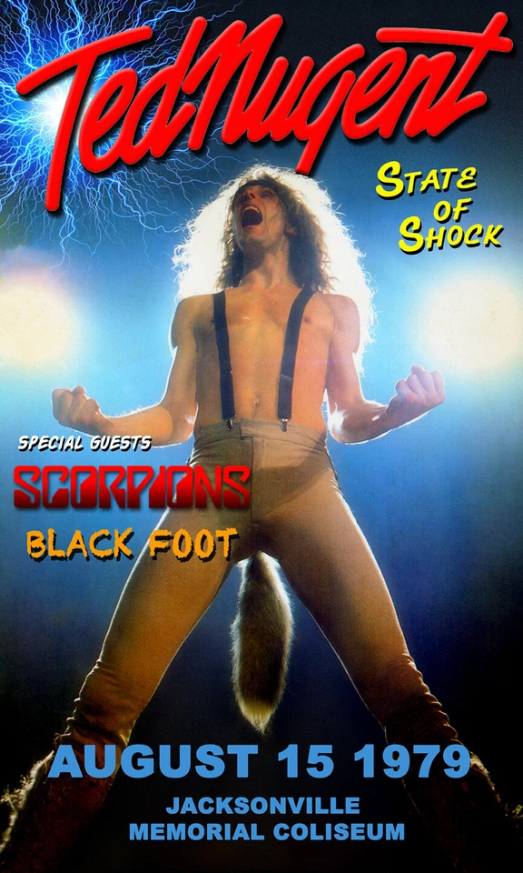 Ted Nugent Jacksonville concert poster - Image 1 of 1