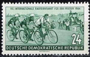 Sello Alemania Bicicleta Carrera por la Paz 1954 MLH - Imagen 1 de 1