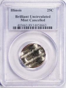 ILLINOIS STATE QUARTER 25c 2003-P  CANCELLED COIN PCGS HOLDER - Picture 1 of 4