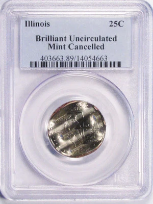 ILLINOIS STATE QUARTER 25c 2003-P  CANCELLED COIN PCGS HOLDER - Image 1 of 4