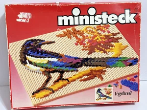 Vintage German Ministeks Vogelwelt Birds Mosaic Tile Craft Box Set with Booklets - Picture 1 of 17
