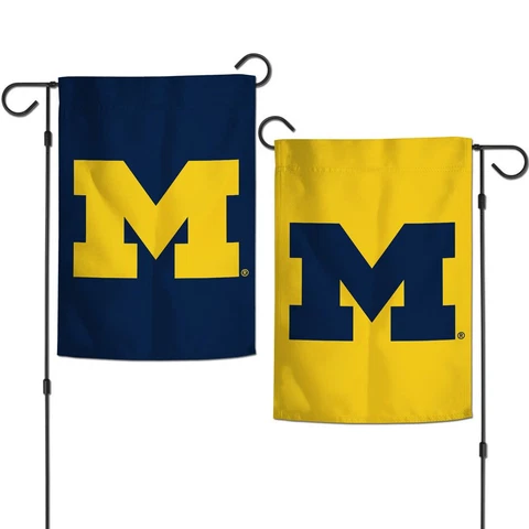 Brand  New NCAA  MIchigan Wolverines  2 Sided 12.5" X 18" Garden Flag  Wincraft Cover