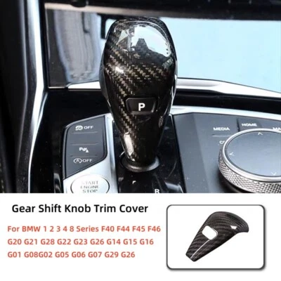 Real Carbon Fiber Gear Shift Knob Cover Trim For BMW 3 4 Series G20 G21 G22 G23 — 第 1/4 张图片