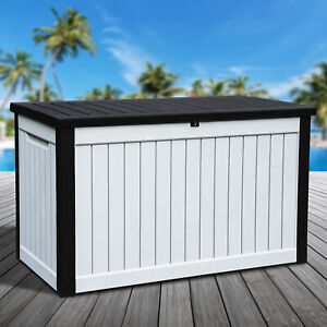 230 Gallon Resin Deck Box Patio Outdoor Storage Container Box Waterproof Garden 