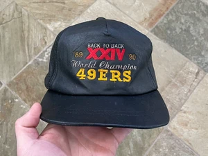 Vintage San Francisco 49ers Super Bowl XXIV Leather Strapback Football Hat - Picture 1 of 9