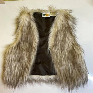 Gilet bambino Bass Pro taglia small 4-6 marrone pelliccia sintetica aperto - Foto 1 di 11
