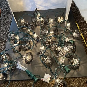 Witches Hat Halloween String Lights Indoor 3 Sets of 10 Hat w/spiders Green Wire - Picture 1 of 7