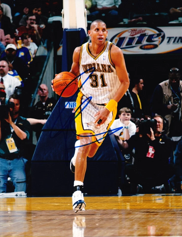 FOTO FIRMADA REGGIE MILLER INDIANA PACERS 8X10 BRILLO Foto 1 de 1