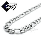 18-40"MEN's Stainless Steel 7mm Silver Figaro Link Chain Necklace