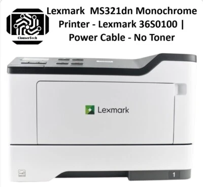 Lexmark  MS321dn Monochrome Printer - Lexmark 36S0100 | Power Cable - With Toner - Image 1 of 4