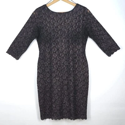 Ronnie Nicole Lace Sheath Dress Womens 10 3/4 Sleeve Party Cocktail Evening LBD - Image 1 of 4