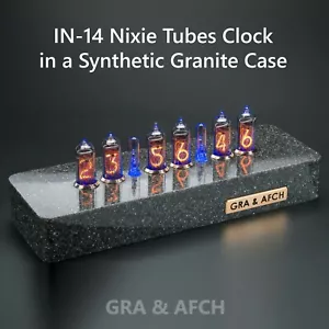 IN-14 Arduino Shield Nixie Tubes Clock Synthetic Granite Case DELIVERY 3-5 DAYS - Picture 1 of 8