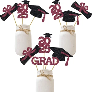 Graduation Centerpiece Table Decoration Party Center Pieces Sticks Glitter Grad - Picture 1 of 4