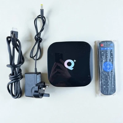 Q+ Android TV Box 4GB 64GB Media Player + New Remote & Cables – Tested - Image 1 of 4