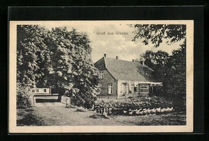 Glasau, Straßenpartie bei der Brücke, Ansichtskarte 1920  - Picture 1 of 2