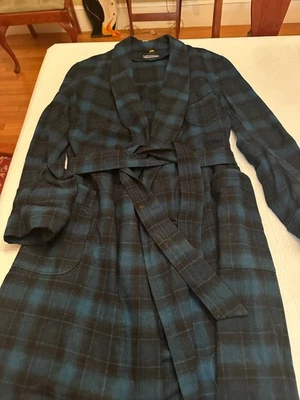 Pendleton Мужская Virgin шерсти темно подпоясанный синий черный халат размер L - Изображение 1 из 4