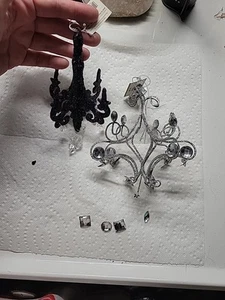 Schwarze Mini Kronleuchter und Silber wie Ist - Bild 1 von 5
